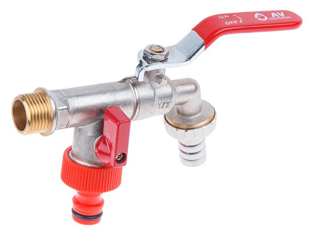 кран водоразборный настенный со штуцером 1/2" av engineering 