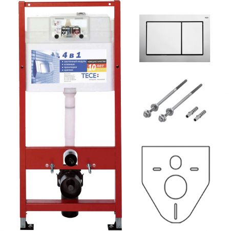 комплект tecebase kit для установки подвесного унитаза 4 в 1 tecebase 4.400.006