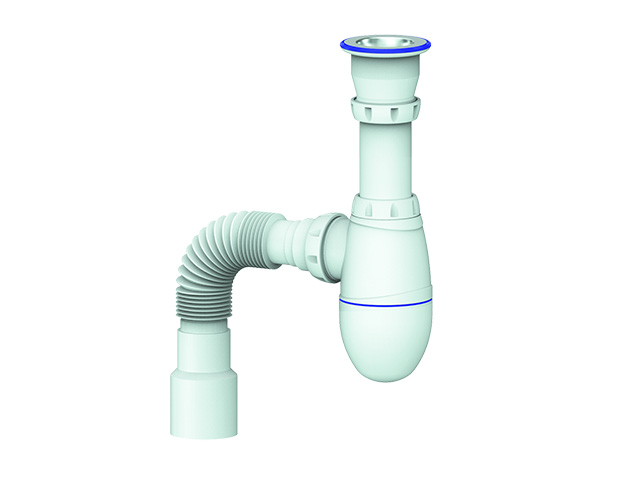 сифон для кухни с прикручивающимся выпуском, с гибкой трубой 40х40/50, unicorn