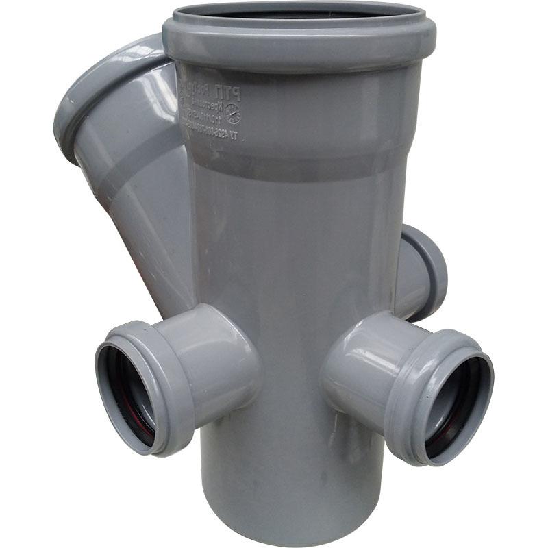 крестовина пп ростурпласт двухплоскостная с выходом вперед на 45° 110х110х50х50х50 мм 