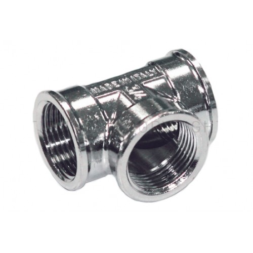 тройник 1/2 хромированный